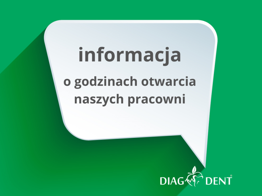 Informacja o godzinach otwarcia pracowni